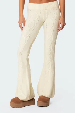 Ray Cable Knit Flared Pants