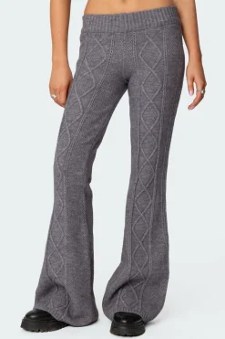 Ray Cable Knit Flared Pants