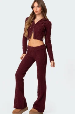 Ray Cable Knit Flared Pants