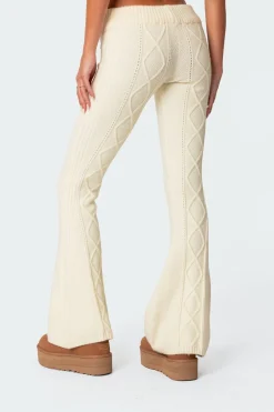 Ray Cable Knit Flared Pants
