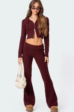 Ray Cable Knit Hooded Cardigan