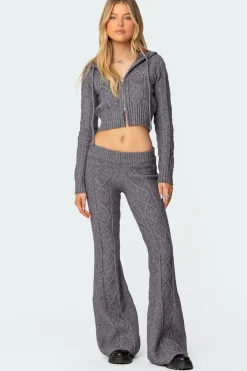 Ray Cable Knit Hooded Cardigan
