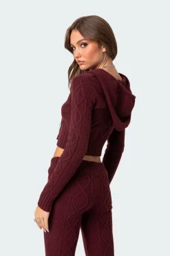 Ray Cable Knit Hooded Cardigan