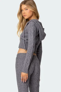 Ray Cable Knit Hooded Cardigan