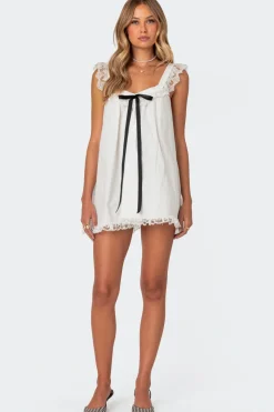 Rayne Lacey Babydoll Mini Dress