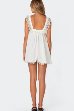 Rayne Lacey Babydoll Mini Dress