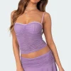 Rebecca Ruched Mesh Bra Top