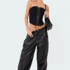 Rebel Faux Leather Cargo Pants