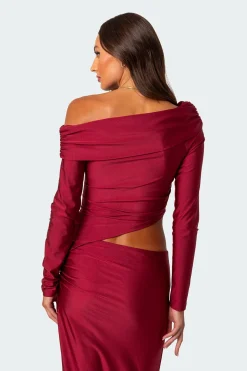Reema Shiny Fold Over Top