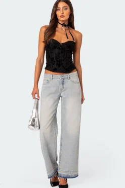 Released Hem Low Rise Jeans