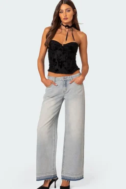 Released Hem Low Rise Jeans