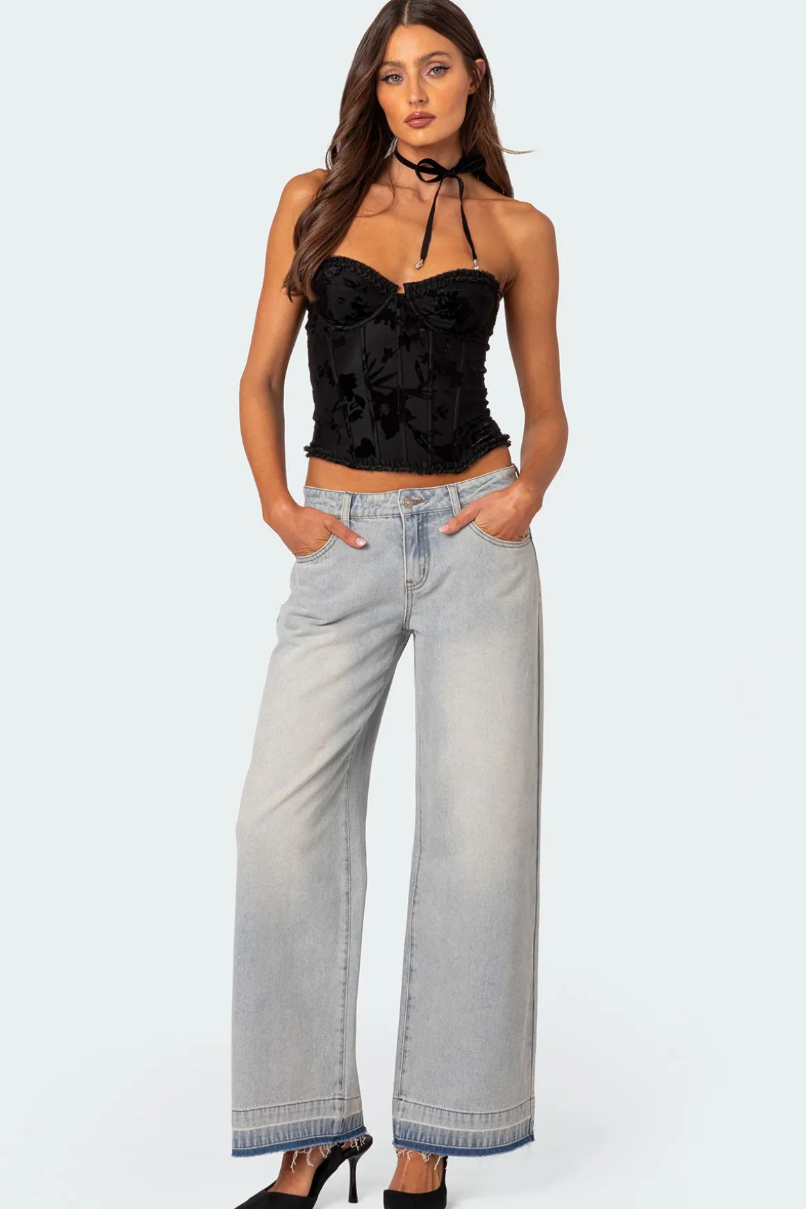 Released Hem Low Rise Jeans