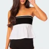 Rena Ribbed Peplum Tube Top