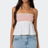 Rena Ribbed Peplum Tube Top