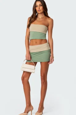 Reversible Fold Over Mini Skirt