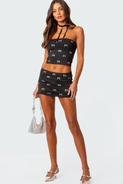 Rhinestone Bow Tube Top