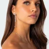 Rhinestone Dangling Bow Earrings