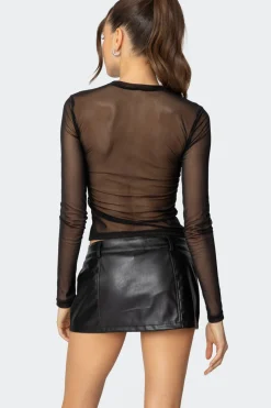 88 Rhinestone Sheer Mesh Top