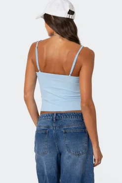 Ribbed Henley Tank Top