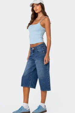 Ribbed Henley Tank Top