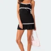 Ribbon & Lace Pointelle Mini Dress