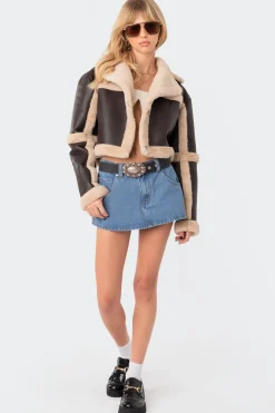 Ricky Faux Leather Shearling Jacket