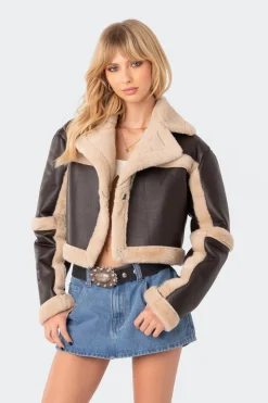 Ricky Faux Leather Shearling Jacket