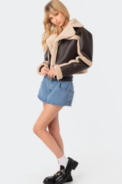 Ricky Faux Leather Shearling Jacket