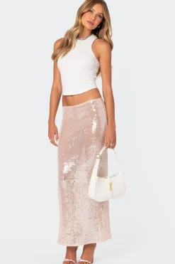 Riki Sheer Sequin Maxi Skirt