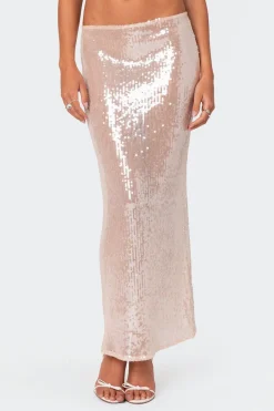 Riki Sheer Sequin Maxi Skirt