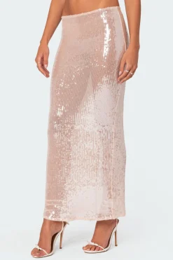 Riki Sheer Sequin Maxi Skirt
