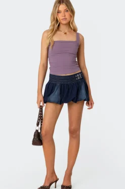 Rio Ruched Square Neck Top