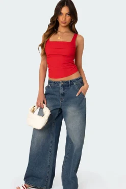 Rio Ruched Square Neck Top