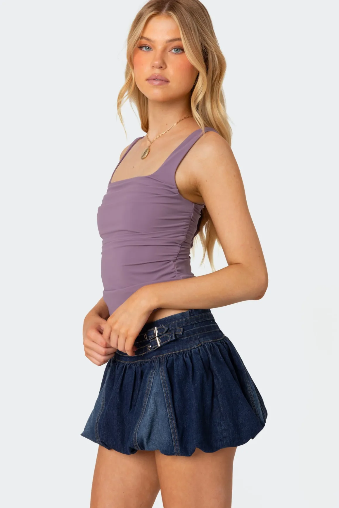 Rio Ruched Square Neck Top