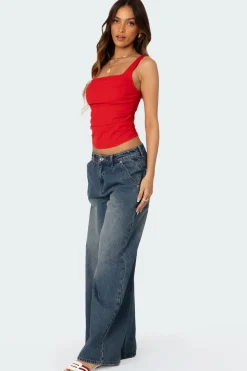 Rio Ruched Square Neck Top