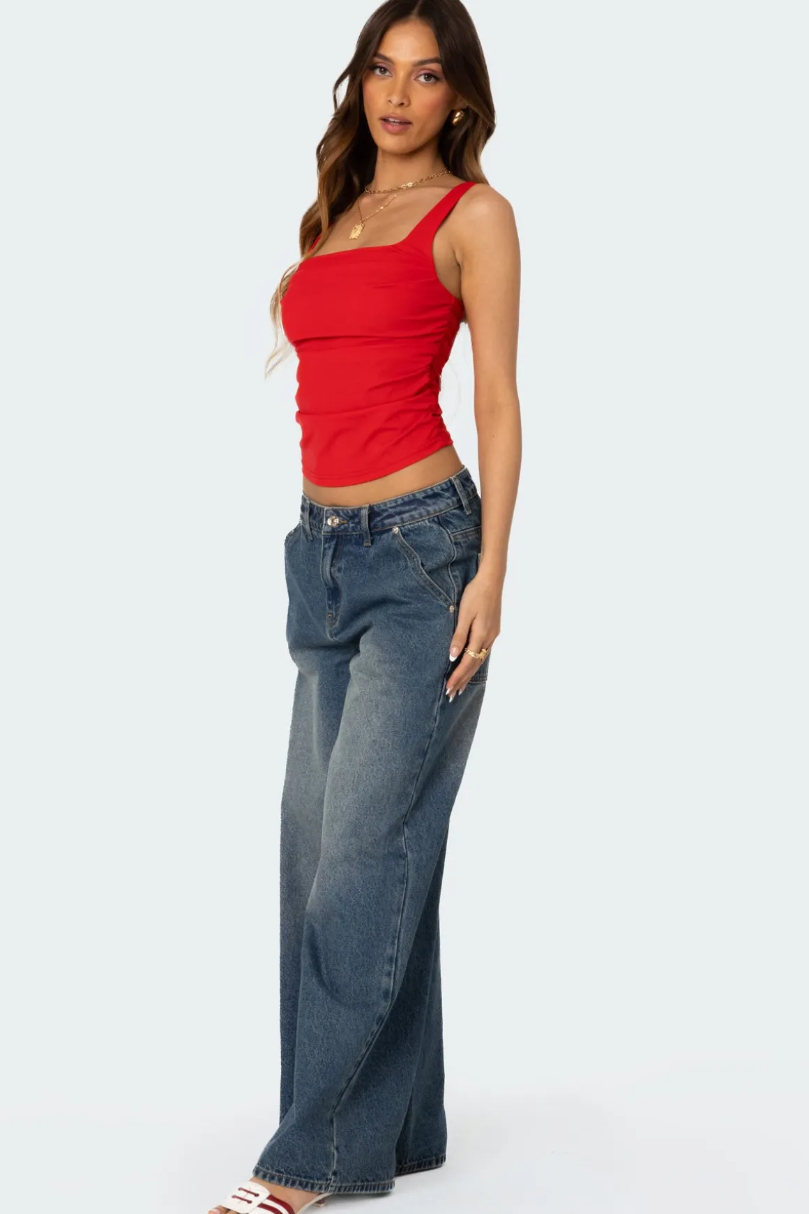 Rio Ruched Square Neck Top