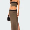 Rissa Reversible Low Rise Slitted Maxi Skirt