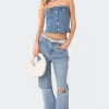 River Denim Strapless Top
