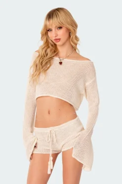 Riya Off Shoulder Knitted Crop Top