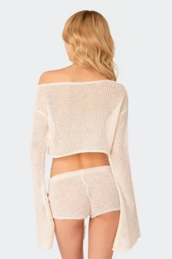 Riya Off Shoulder Knitted Crop Top