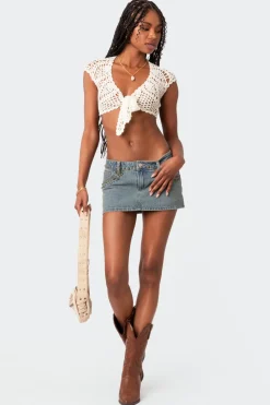 Rocco Tie Front Crochet Top