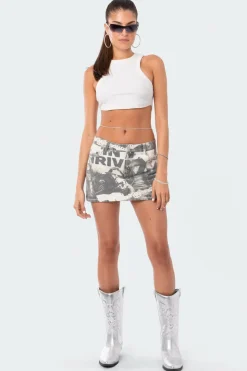 Rock Washed Denim Skirt