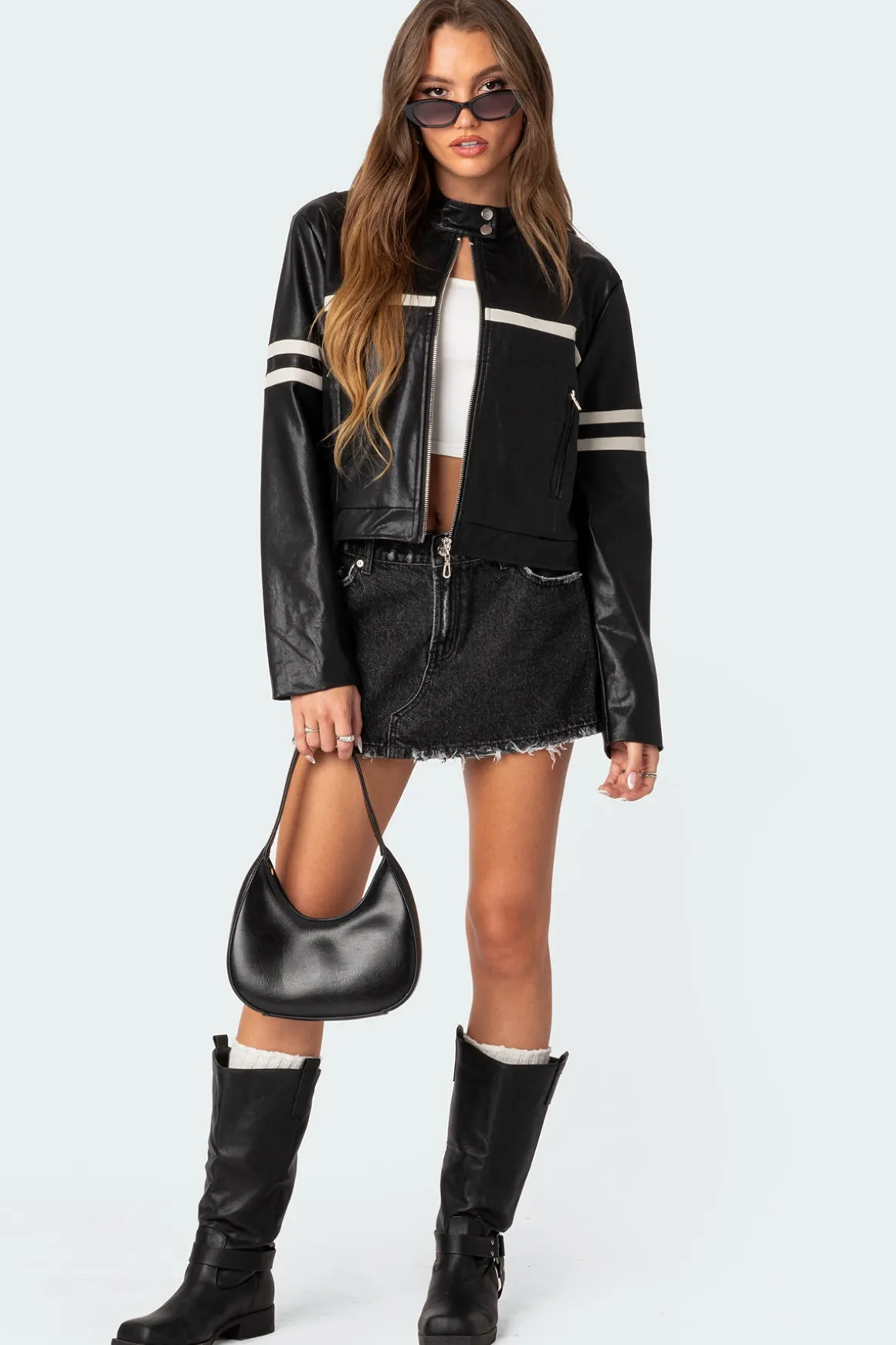 Rockstar Oversized Faux Leather Jacket