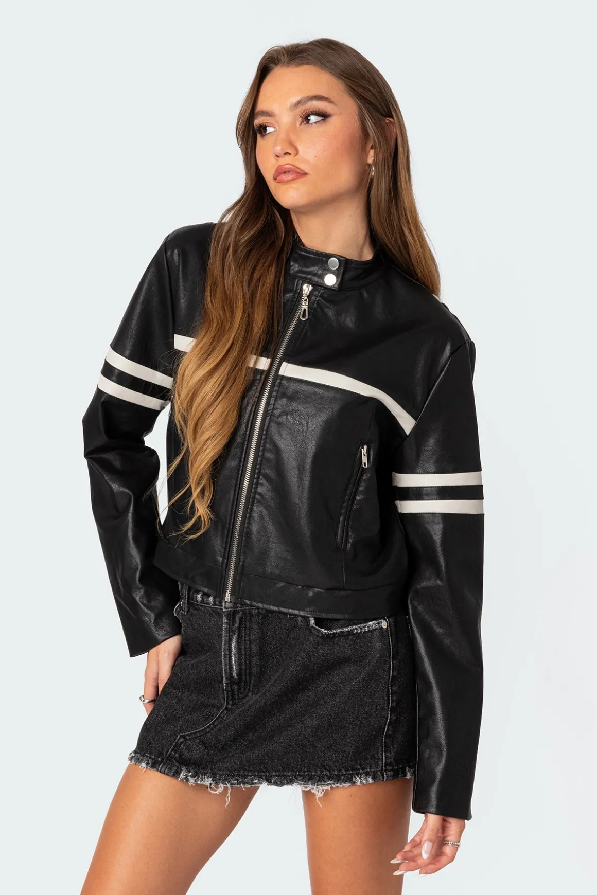 Rockstar Oversized Faux Leather Jacket