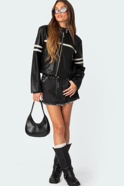 Rockstar Oversized Faux Leather Jacket