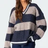 Romie V Neck Cable Knit Sweater