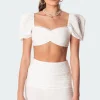 Romy Linen Look Crop Top