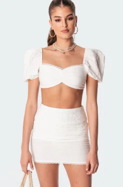Romy Linen Look Crop Top