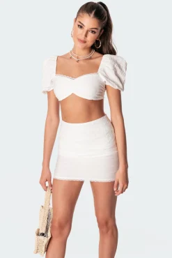 Romy Linen Look Crop Top