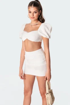 Romy Linen Look Crop Top